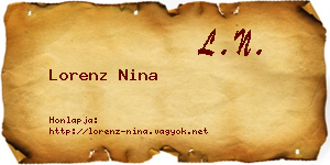 Lorenz Nina névjegykártya